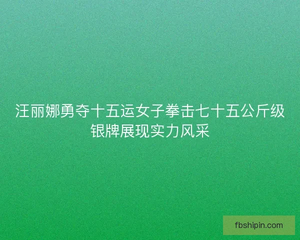 汪丽娜勇夺十五运女子拳击七十五公斤级银牌展现实力风采